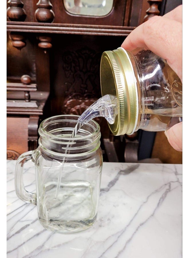 AmeriPour - Wide Mouth Mason Jar Pour Spouts For Moonshine And Whiskey - Made 100% In The USA. Free Flow Mason Jar Spouts That Don't Leak. No Cracks, Just A Perfect Pour Everytime. 2 Pack - Image 4